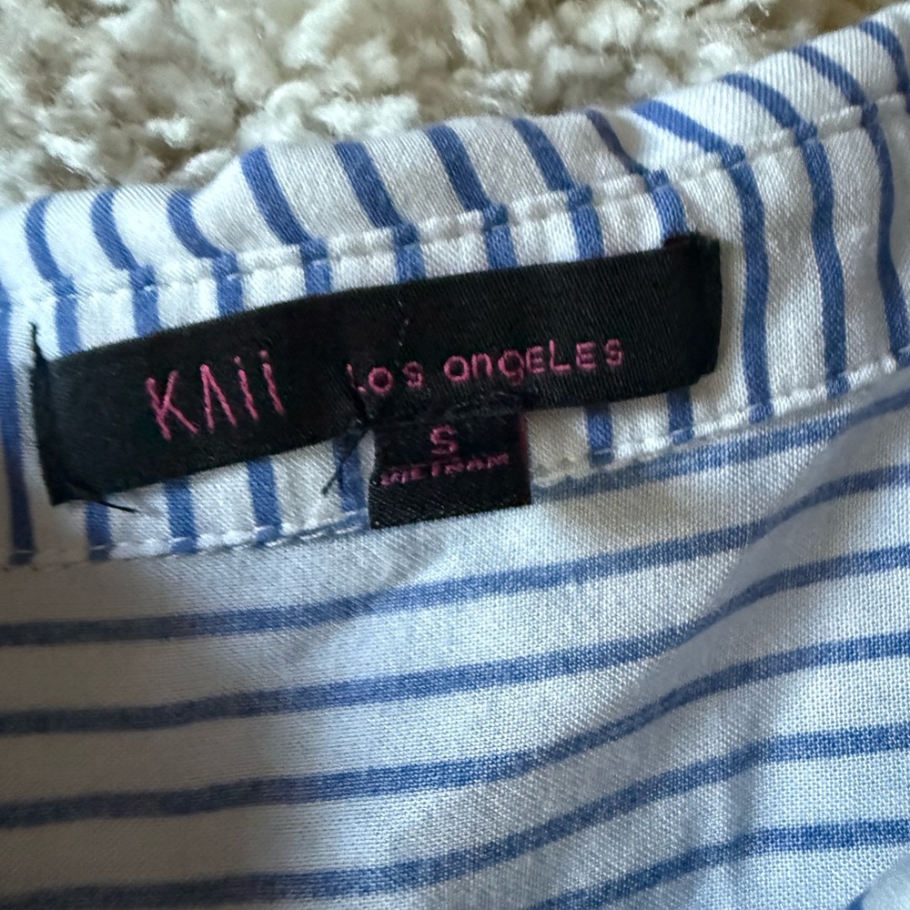 Kaii Women's Blue and White Striped Blouse - Picture 6 of 7